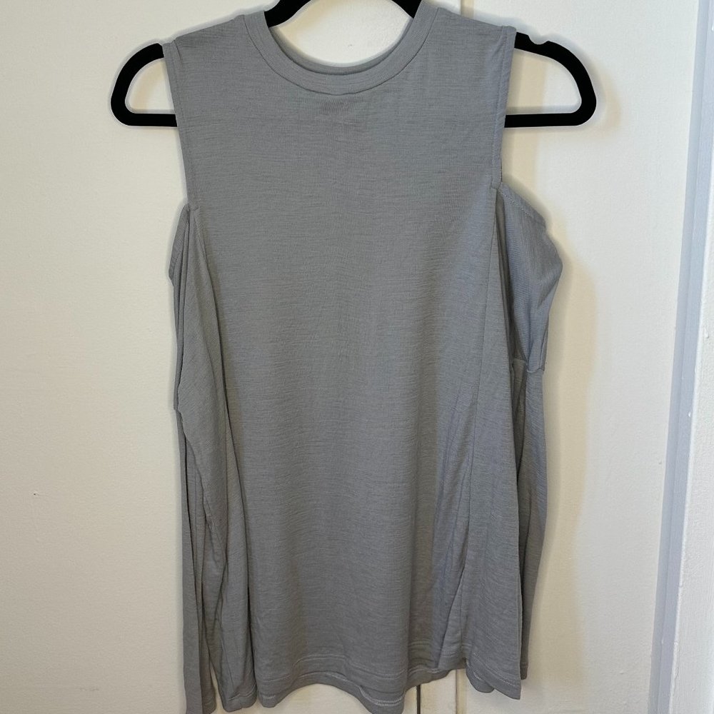 Kookai Cold Shoulder Long Sleeve Top Light Purple - Size XS